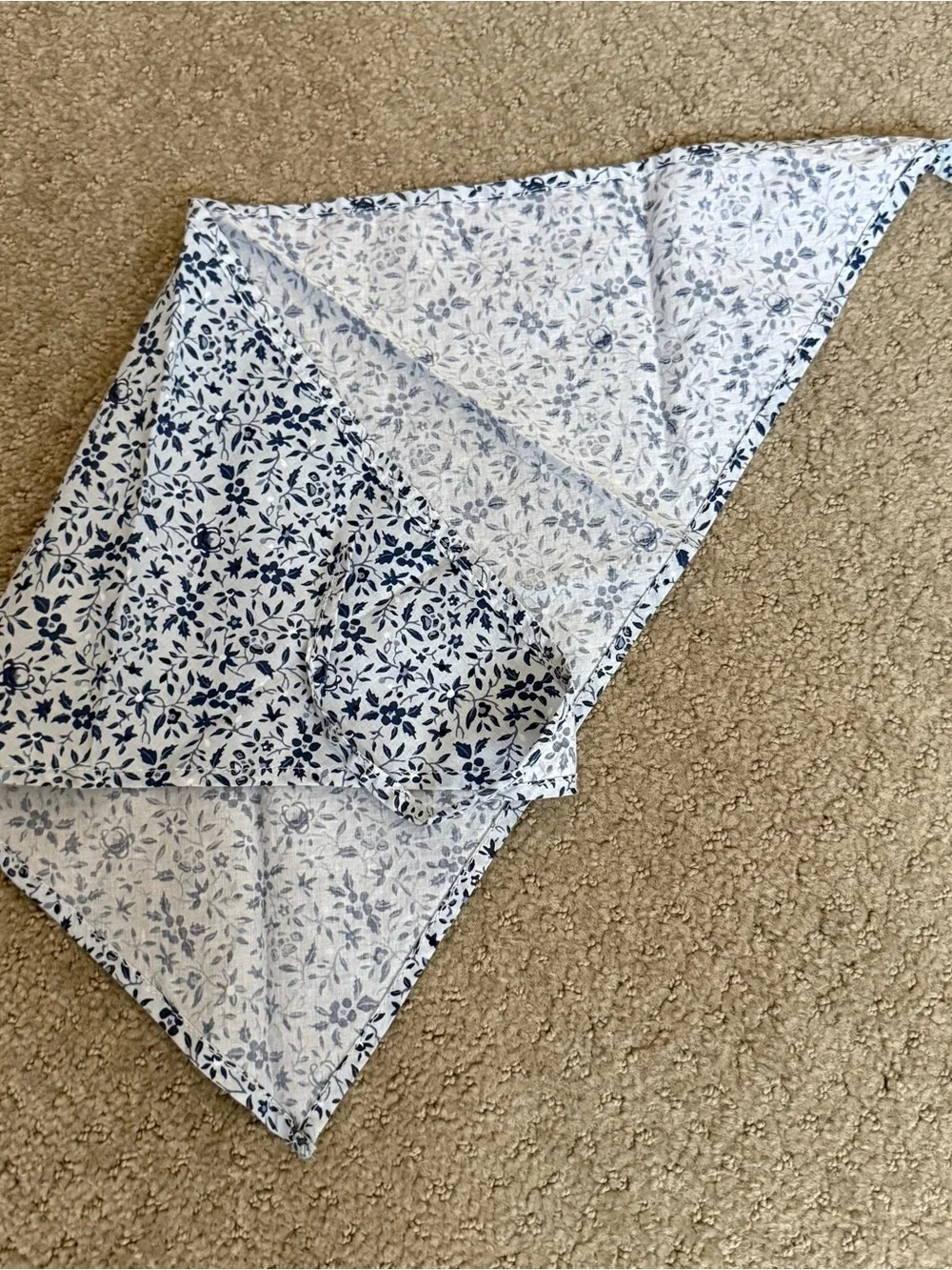 Madewell Blue/Navy Floral Triangle Bandana/Headscarf